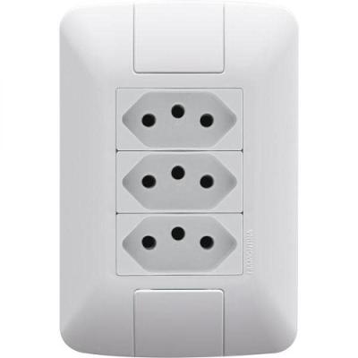 Conj 4x2 3 Tomadas 2p+t 10 A 250 V Tramontina Aria Branco