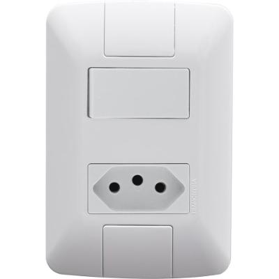 1 Interruptor Paralelo 6 A 250v e 1 Tomada A 250v Branco