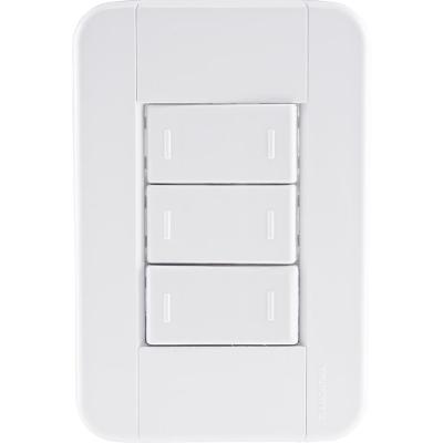 3 Interruptores Paralelos 10 A 250v Tablet Branco