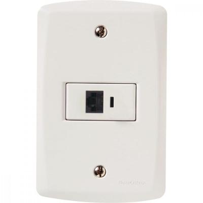 Conj 4x2 1 Tomada Telefone Rj11 Tramontina Lux2 Branco