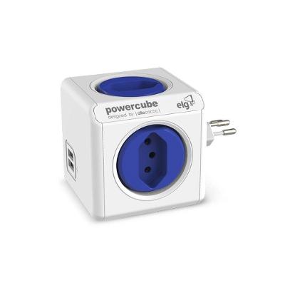 Powercube Original Pwc-r4u Elg Azul 4 Tomadas + 2 Usb