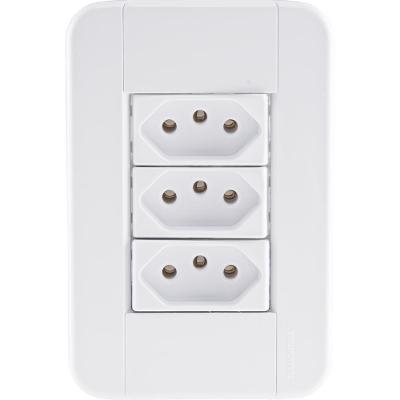 Conj 4x2 3 Tomadas 2p+t 20 A 250 V Tramontina Tablet Branco