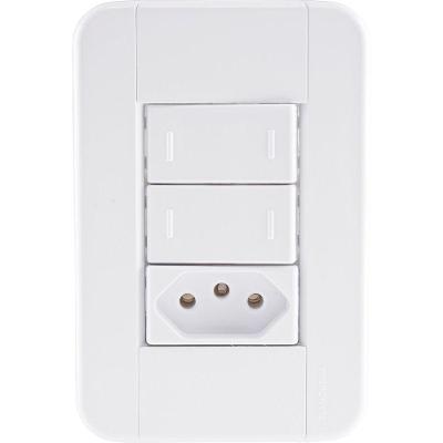 Conjunto 4x2 Com 2 Interruptores Paralelos 10 A 250 V E 1 Tomada 2p+t 20 A 250 V Tablet B