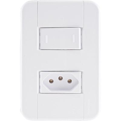 Conjunto 4x2 Com 1 Interruptor Paralelo 10 A 250 V E 1 Tomada 2p+t 10 A 250 V Tablet Bran