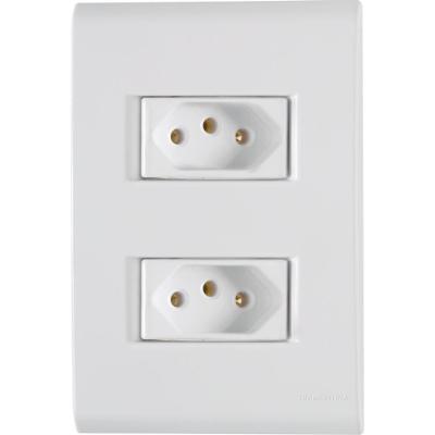 Conj 4x2 2 Tomadas 2p+t Tramontina 20 A 250 V Liz Branco