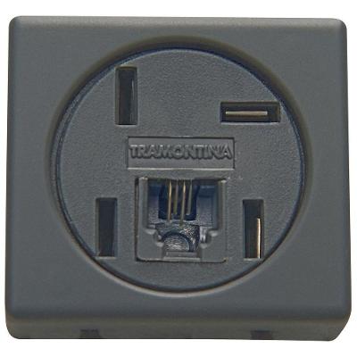 Módulo Para Tomada De Telefone 4p E Rj11 Tramontina Izyflat Grafite Tramontina