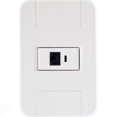 Conjunto 4x2 Com 1 Tomada Rj45 Cat. 6 Tramontina Tablet Branco Tramontina