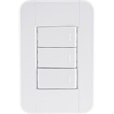 Conjunto 4x2 com 3 Interruptores Simples 10A 250V