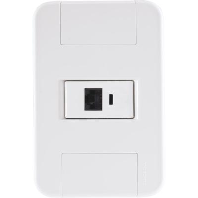 Conj 4x2 1 Tomada Rj45 Cat. 6 Tramontina Tablet Branco