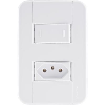 Conj 4x2 1 Interrup Paral 10A 250V e 1 Tomada 2p+t 10A 250V