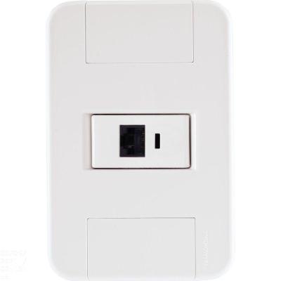 Conjunto 4x2 Com 1 Tomada Telefone Rj11 Tramontina Tablet Branco Tramontina