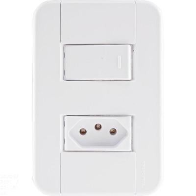 Conjunto 4x2 Com 1 Interruptor Simples 10 A 250 V E 1 Tomada 2p+t 20 A 250 V Tablet Branc