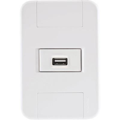 Conj 4x2 1 Tomada Usb 1,5 A Bivolt Tramontina Tablet Branco