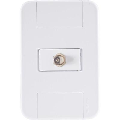 Conjunto 4x2 Com 1 Tomada Tv/sat Coaxial Tramontina Tablet Branco Tramontina