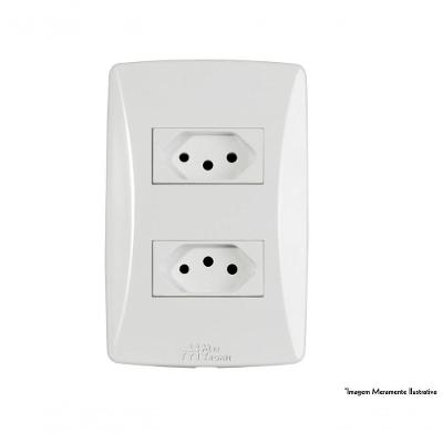 Tomada Petra 2 Tom 2P+T Horiz C/Pl 10A 250V 39056