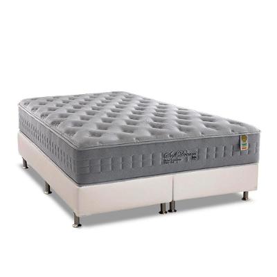 Cama Box King: Colchão Molas Ensacadas Anjos Soft Dream + Base Crc Courano White(193x203)