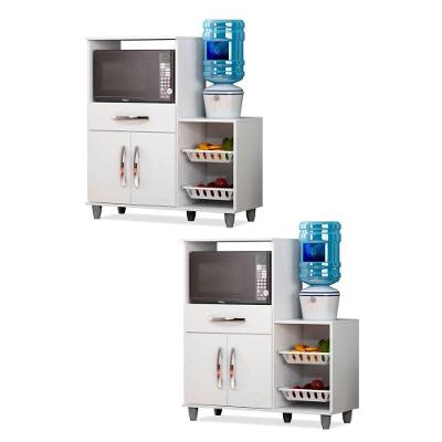 Kit 2 Armários Multiuso com Fruteira Lumil Móveis Branco