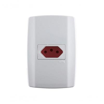 Tomada Ilumi Slim Tampa Vermelha C/Pl Horiz 20A 250V 80152