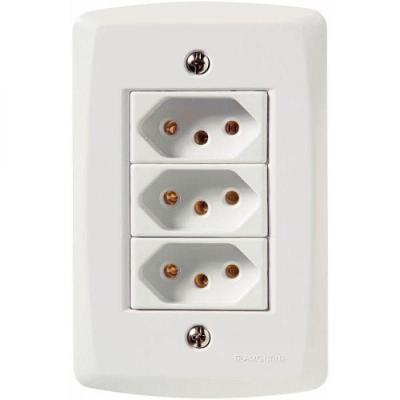 Conj 4x2 3 Tomadas 2p+t 20 A 250 V Tramontina Lux2 Branco