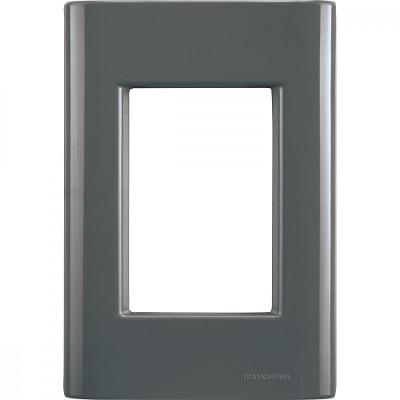 Placa 3 Postos 4x2 Tramontina Giz Grafite