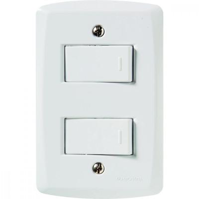 Conjunto 4x2 com 2 Interruptores Simples 10A 250V Tramontina