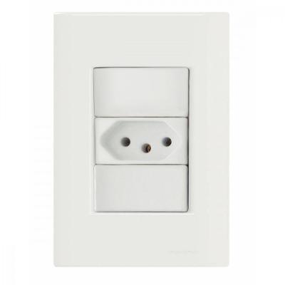 Conj 4x2 1 Tomada 2p+t 10 A 250 V Tramontina Giz Branco