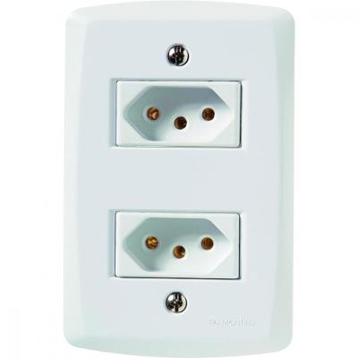 Conj 4x2 2 Tomadas 2p+t 10 A 250 V Tramontina Lux2 Branco