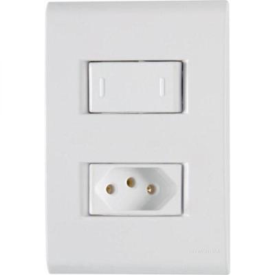 Conj 4x2 1 Interrup Paral 10A 250V e 1 Tomada 2p+t 10A 250V