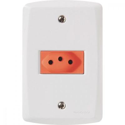 Conj 4x2 1 Tomada 2p+t 20 A 250 V Tramontina Lux2 Vermelho e Branco