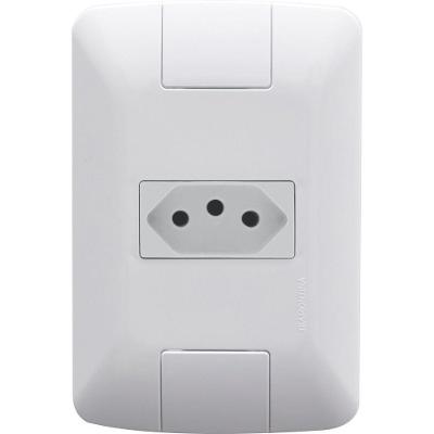 Conjunto 4x2 Com 1 Tomada 2p+t Tramontina Aria 10 A 250 V Branco Tramontina