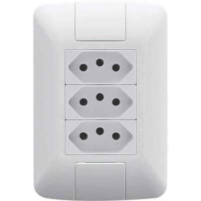 Conjunto 4x2 Com 3 Tomadas 2p+t 20 A 250 V Tramontina Aria Branco Tramontina