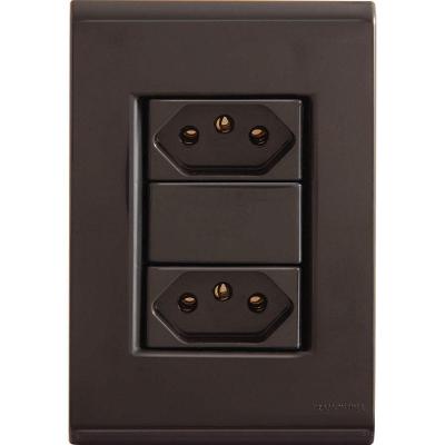 Conjunto 4x2 Com 2 Tomadas 2p+t 10 A 250 V Tramontina Liz Grafite Tramontina