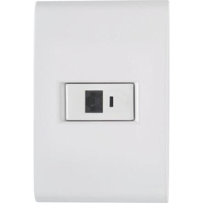 Conjunto 4x2 Com 1 Tomada Telefone Rj11 Tramontina Liz Branco Tramontina