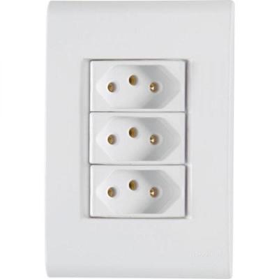 Conj 4x2 3 Tomadas 2p+t 10 A 250 V Tramontina Liz Branco