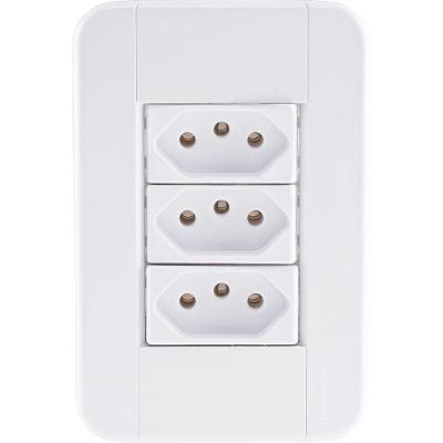 Conjunto 4x2 Com 3 Tomadas 2p+t 20 A 250 V Tramontina Tablet Branco Tramontina