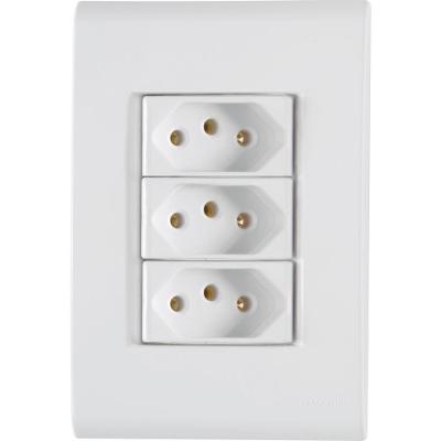 Conj 4x2 3 Tomadas 2p+t 20 A 250 V Tramontina Liz Branco
