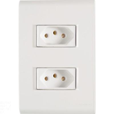 Conjunto 4x2 Com 2 Tomadas 2p+t Tramontina 10 A 250 V Liz Branco Tramontina
