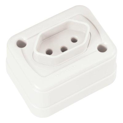 Tomada De Sobrepor 2p+t 10 A 250 V Tramontina Branco Embalagem Flow Pack Tramontina