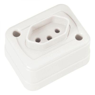 Tomada De Sobrepor 2P+T 10 A 250 V Branca