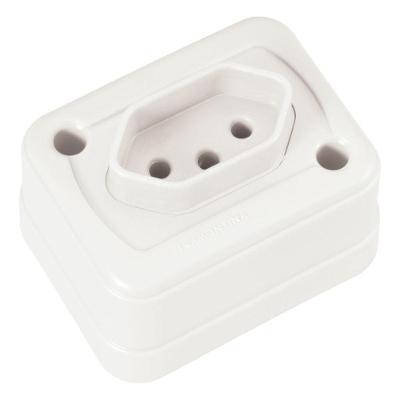 Tomada De Sobrepor 2P+T 10A 250 V Branca