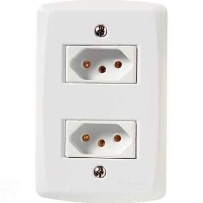 Conjunto 4x2 Com 2 Tomadas 2p+t 10 A 250 V Tramontina Lux2 Branco Tramontina