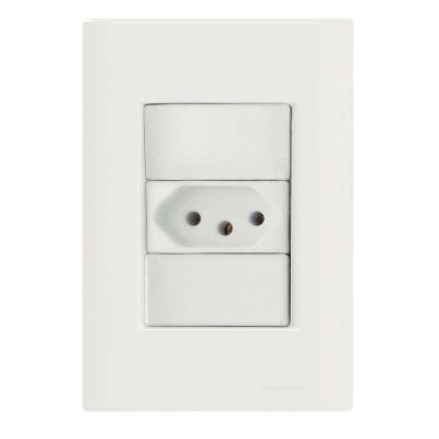 Conjunto 4x2 Com 1 Tomada 2p+t 20 A 250 V Tramontina Giz Branco Tramontina