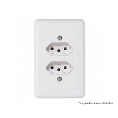 Tomada Dupla Ilumi Stylus Bip 2P+T C/Pl 10A 250V 20120