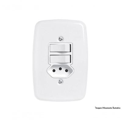 Interruptor Br 2 Simp+Tom 2P+T C/Pl 10A 250V 3219 C/12Pcs