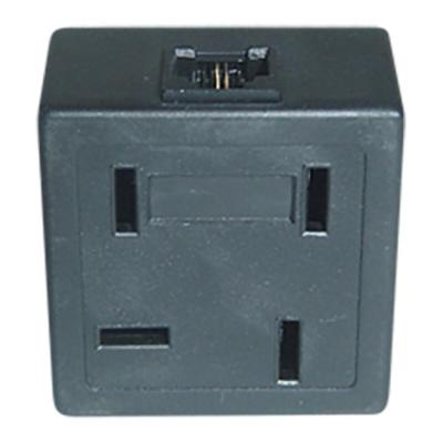 Plug Adaptador Duplo Fone/ Fax/ Modem Preto