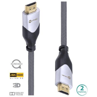 Cabo Hdmi 2.0 4k Ultra Hd 3d Conexão Ethernet Blindado Em Nylon 2 Metros - H20b-2