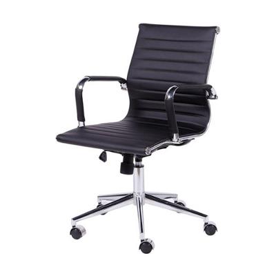 Cadeira De Escritorio Eames Esteirinha Baixa Pu Preta