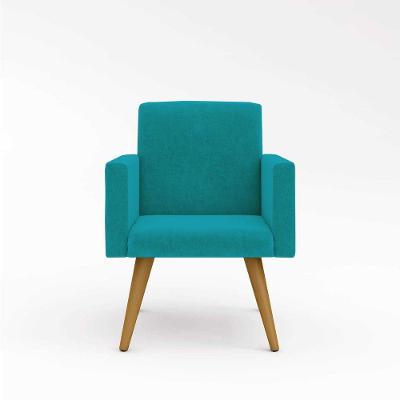 Cadeira Recepção Poltrona Escritório Balaqui azul Turquesa