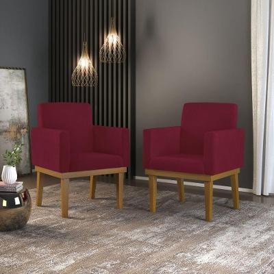 Kit 2 Cadeiras Escritório Reforçadas Balaqui marsala