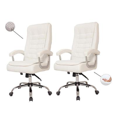 Kit 2 Cadeiras De Escritório Big Molas Ensacadas Branca